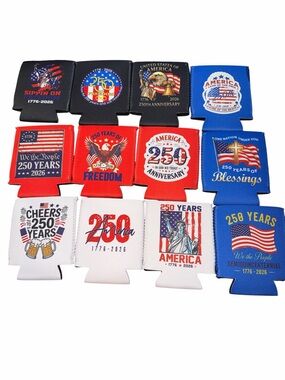 America 250th Anniversary Can Cooler 12 Pack Patriotic USA 1776-2026 New